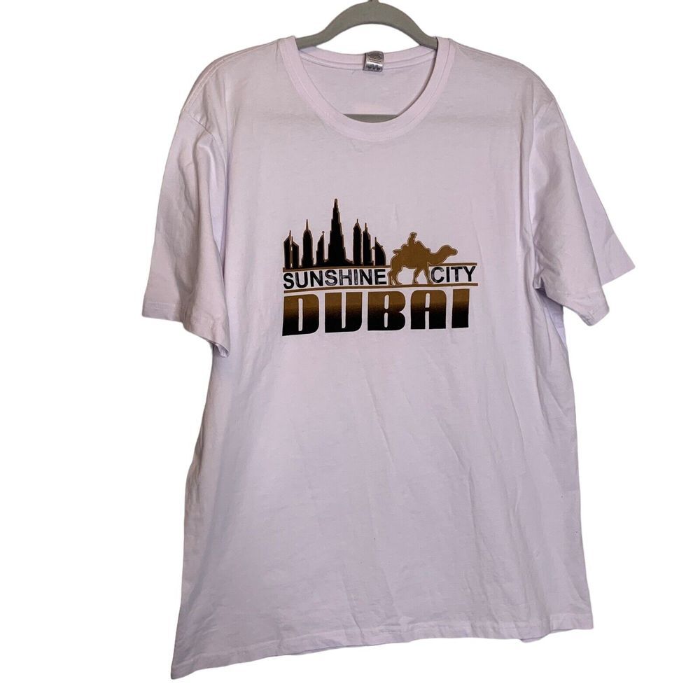 Sunshine‎ City Dubai Tshirt Womens XXL White Camel Al Jaber NEW